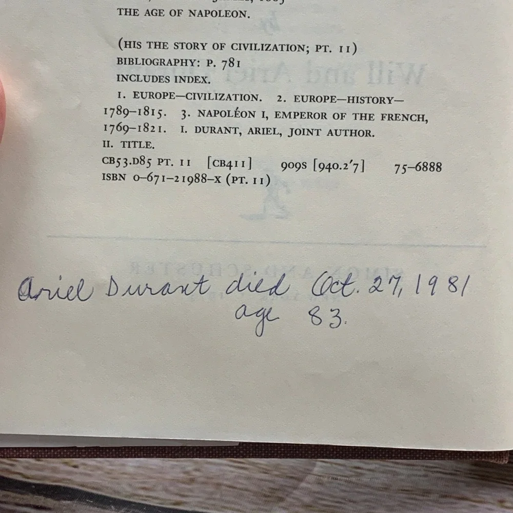 The Age of Napoleon The Story of Civilization Part XI‎ Will & Ariel Durant 1975